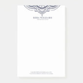 Elegant marineblauw girly paisley kant post-it® notes (Voorkant)