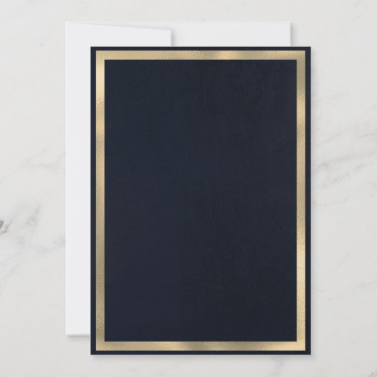 Elegant marineblauw goud Speciale gelegenheid  Kaart (Achterkant)
