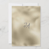 Elegant marineblauw goud wit orchidee bloemenrsvp kaart (Achterkant)