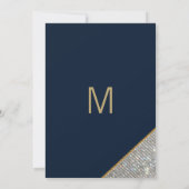 Elegant marineblauw goudglitter Bachelorette Kaart (Achterkant)