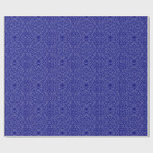 Elegant marineblauw & grijs damast patroon cadeaupapier (Vlak)