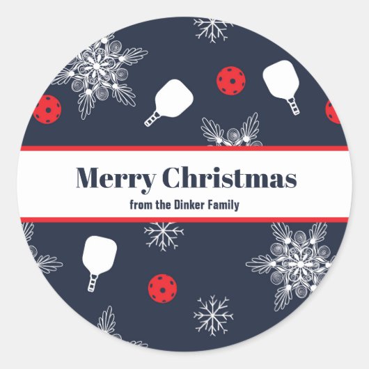 Elegant marineblauw 💙 kerst ronde sticker (Voorkant)