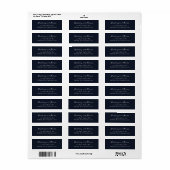Elegant Marineblauw Minimalistisch Etiket (Full Sheet)