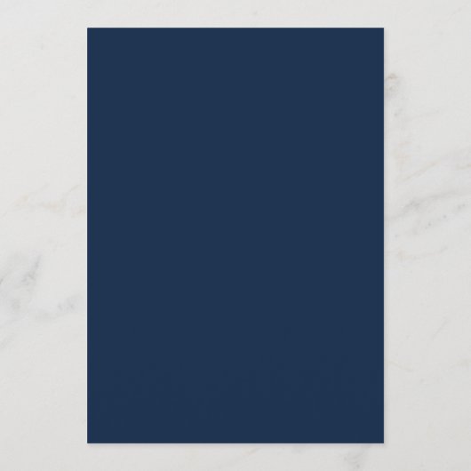 Elegant marineblauw modern script bruiloft menu (Achterkant)