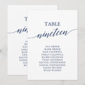 Elegant marineblauw Tabel Nummer 19 Zitkuur Kaart (Voorkant / Achterkant)