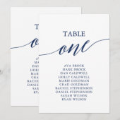 Elegant marineblauw Tabel Nummer 1-zitplaatje Kaart (Voorkant / Achterkant)