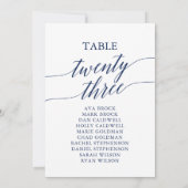 Elegant marineblauw Tabel Nummer 23 Zitplaatje Kaart (Achterkant)