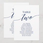Elegant marineblauw Tabel Nummer 2-zitplaatje Kaart (Voorkant / Achterkant)