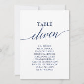 Elegant marineblauw Tafelnummer 11 Zitplaatje (Achterkant)