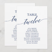 Elegant marineblauw Tafelnummer 12 Zitplaatje (Voorkant / Achterkant)