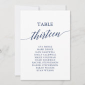 Elegant marineblauw Tafelnummer 13 Zitplaatje (Voorkant)