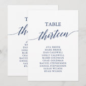 Elegant marineblauw Tafelnummer 13 Zitplaatje (Voorkant / Achterkant)