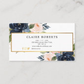 Elegant marineblauw visitekaartje schoonheidsspeci (Achterkant)