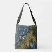 Elegant marineblauw zwart goud Abstract Crossbody Tas (Voorkant)