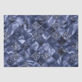Elegant marineblauwe glitters diamant roosterpatro tissuepapier