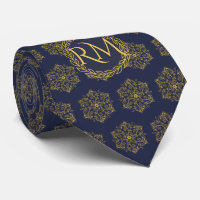 Elegant marinegoud bloeit exclusieve monogrammen