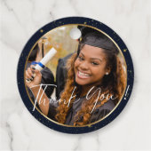 Elegant marinegoud Dank u Afstuderen Bedankjes Labels (Voorkant)