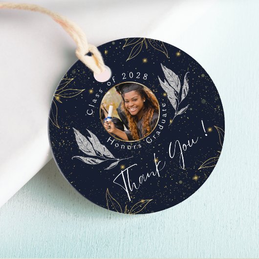 Elegant marinegoud Dank u Afstuderen Bedankjes Labels