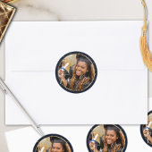 Elegant marinegoud Dank u Afstuderen Ronde Sticker