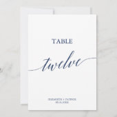 Elegant marinekalligrafietabel Twaalf-nummer Kaart (Achterkant)
