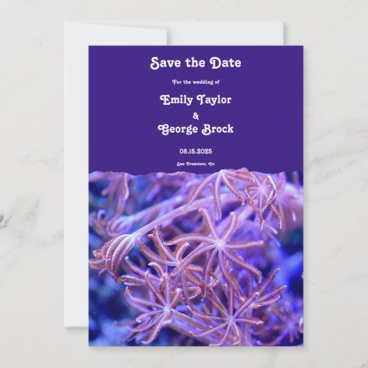 Elegant marinekoraalriffen Nautical Coastal Weddin Save The Date (Voorkant)