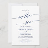 Elegant marinescalligrafie op het Zee cruise Weddi Kaart (Voorkant)