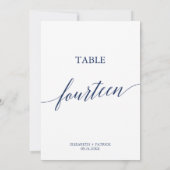 Elegant marinescalligrafie Tabel 14 Tabelnummer Kaart (Achterkant)