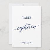 Elegant marinescalligrafie Tabel 18 Tabelnummer Kaart (Achterkant)