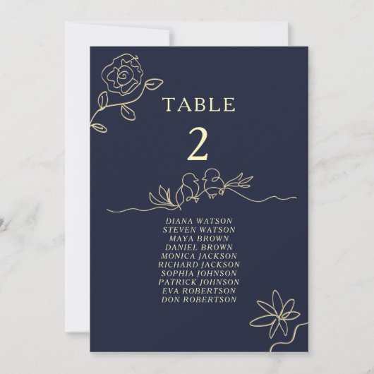 Elegant marinesurft Blue Wedding Seating Chart (Voorkant)