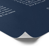 Elegant marinesurft Blue Wedding Seating Chart Poster (Hoek)