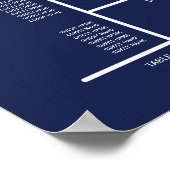 Elegant marinesurft Blue Wedding Seating Chart Poster (Hoek)