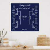 Elegant marinesurft Blue Wedding Seating Chart Poster (Keuken)