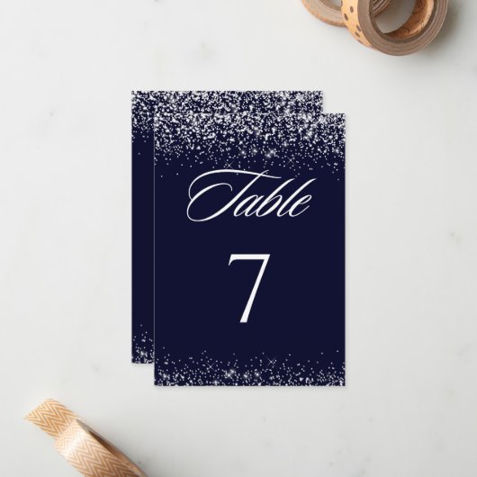 Elegant marinetabel notitiekaartje (Voorkant / Achterkant in situ)