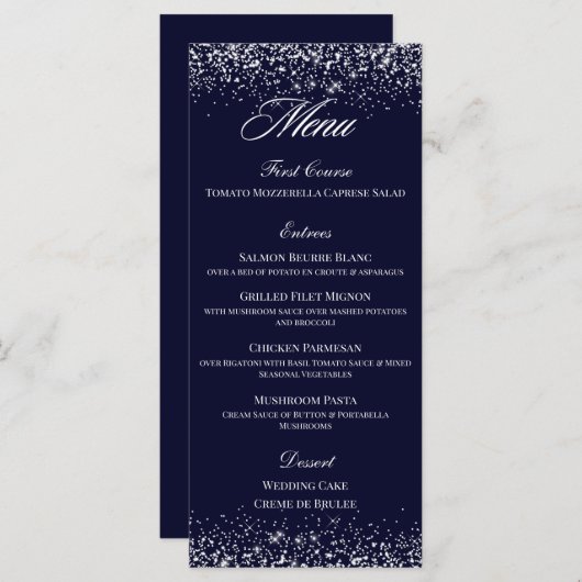 Elegant marinetafel-menukaart Formele gebeurtenis Menu (Voorkant / Achterkant)