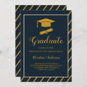 elegant marinevalk afstuderen pet eenvoudig afstud aankondiging (Voorkant / Achterkant)