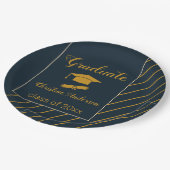 elegant marinevalk afstuderen pet eenvoudig afstud papieren bordje (Gekanteld)