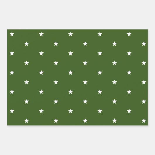 Elegant marinier groene sterren inpakpapier vel (Voorkant 3)