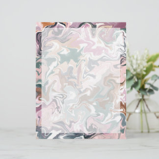 Elegant marmer Abstract groen en roze briefhoofd