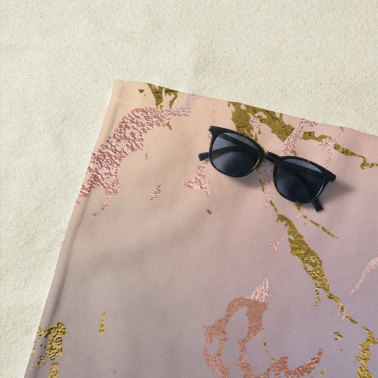 Elegant marmer | Beige Mint Sage Groen Roos Goud Strandlaken (In situ)