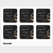 Elegant marmer Black & Gold Script-kaarsen Vierkante Sticker (Vel)