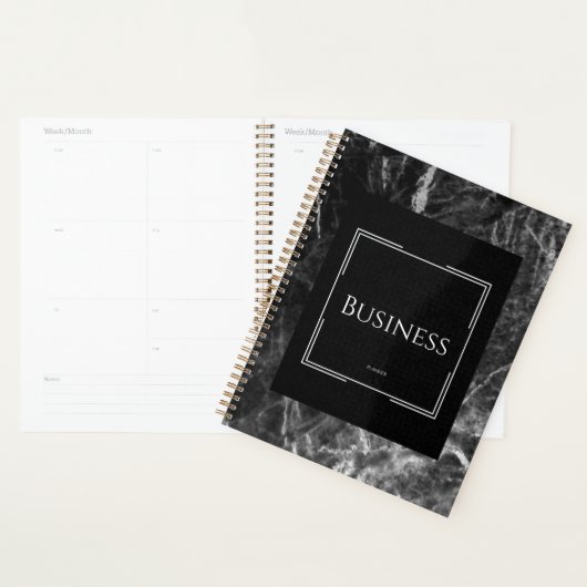 Elegant marmer black white business planner (Display)