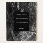 Elegant marmer black white business planner (Achterkant)