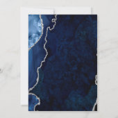 Elegant Marmer Blauw Agaat Bruiloft Uitnodiging (Achterkant)