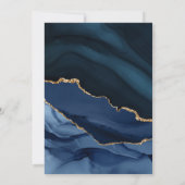 Elegant Marmer Blauw Agaat Bruiloft Uitnodiging (Achterkant)