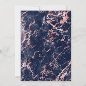 Elegant Marmer Blue Roos Gold Wedding Kaart (Achterkant)