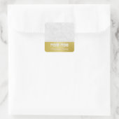 Elegant marmer en goud Hebreeuws Gelukkig Pascha Vierkante Sticker (Tas)