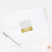 Elegant marmer en goud Hebreeuws Gelukkig Pascha Vierkante Sticker (Envelop)