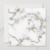 Elegant, marmer en goudeffect, huwelijksuitnodigin kaart (Achterkant)