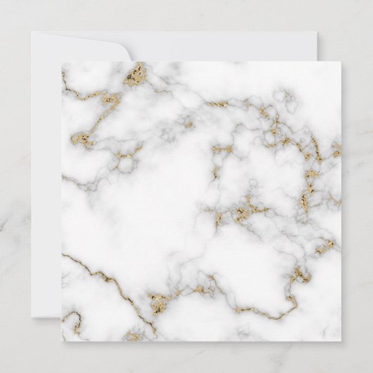 Elegant, marmer en goudeffect, huwelijksuitnodigin kaart (Achterkant)