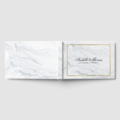 Elegant Marmer en Gouden Textuur Bruiloft Gastenboek (Volledig)